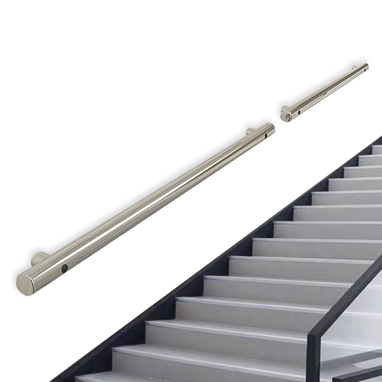 LWJSOCP Stair handrail Handrails for Stairs, Modern Decoration, Stair Handrail, Railing, Stair Banister Support Kit, Wall Mounted Hand Railing for Indoor Steps (Size : 30cm)