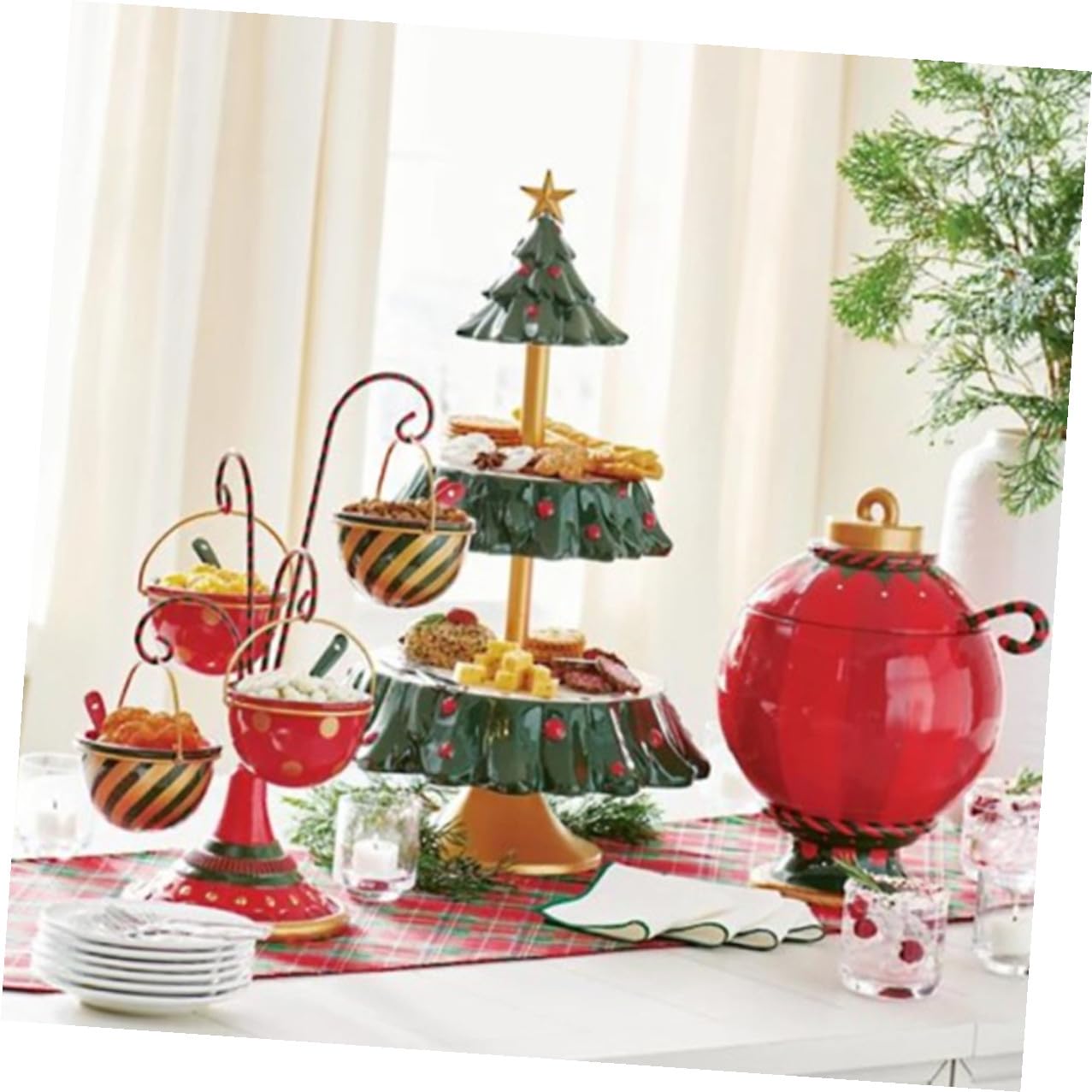 Gatuida Vassoio Effetto Delicato per Feste di Natale per Snack e Dolci in Resina Decorativo Natalizio per Snack e Dolci , Multiuso e Celebrazioni Nuziali