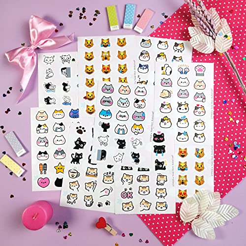 162Pcs Cat Emoji Stickers - Cute Cat Stickers, Emoji Cat, Cat Emoji Shirt, Cat Emoji Plush, Cat Emoji Keychain, Cat Emoji Maker, Cat Emoji Pillow, Cat Gifts, Gifts for Cat Lovers, Kawaii Cat Stickers…