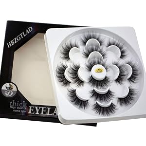 HBZGTLAD NEW 7Pairs 3D Mink Hair False Eyelashes Criss-cross Wispy Cross Fluffy length Lashes Extension Handmade Eye Makeup