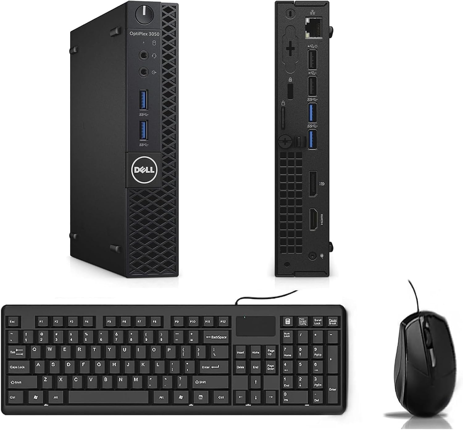Dell Optiplex 3050 Mini Desktop Computer, Intel Core i3-7100, 8GB RAM, 256GB SSD, WiFi, Bluetooth, Tastiera QWERTY USA, Windows 11 Pro (Ricondizionato)