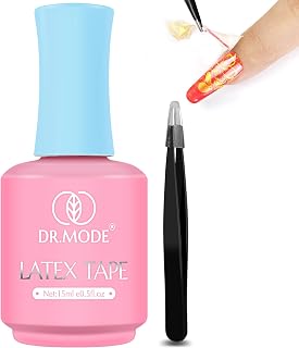 DRMODE Liquid Latex for Nails, Upgraded Fast Drying Latex Nail Polish Barrier Peel off Latex Tape, Nail Polish Skin Protector Cuticle Guard for Fingers Nail Painting with Tweezers for Various Nail Art