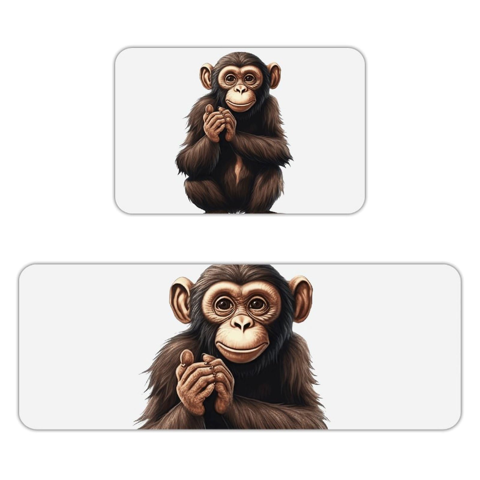 Tapete de cocina Sitting Monkey de franela ideal para el suelo del fregadero y lavandería