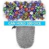 Chainmail D&D Dice Bag - Large Capacity Stainless Steel Drawstring Dice Bag for Dice Set by YOUSHARES (Hold 100 DND Dice)