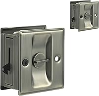 Vista 12 de HOMOTEK Cerradura de puerta corrediza de privacidad con tirador. Reemplaza los herrajes viejos o dañados de las cerraduras de puerta de bolsillo