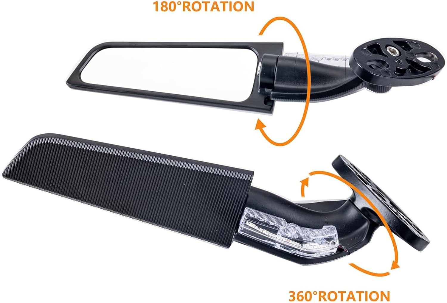 Motorcycle Rear View Mirrors Winglets Mirrors with LED Turn Signal Lights Stealth Mirror Fit for Honda CBR300R 500R 600RR Yamaha R1 R6 R3 Kawasaki Ninja ZX4R ZX6R ZX10R Suzuki GSXR 600 750