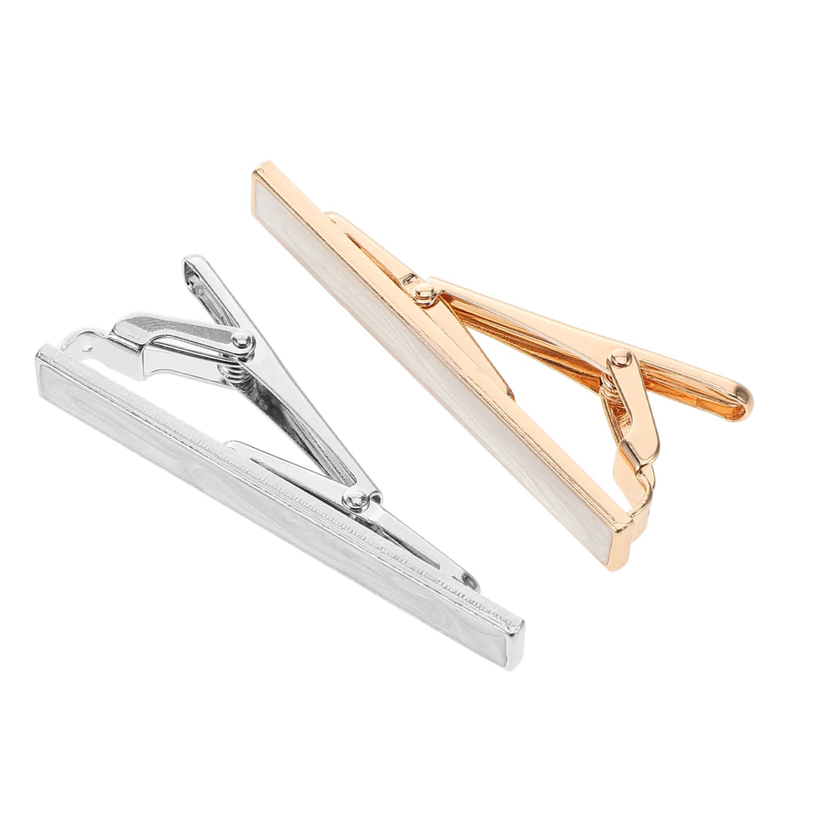 Beavorty 2pcs Decorative Tie Clips for Men Metal Necktie Clips Elegant Timeless Design for Business and Banquet Attire Keeps Tie Place