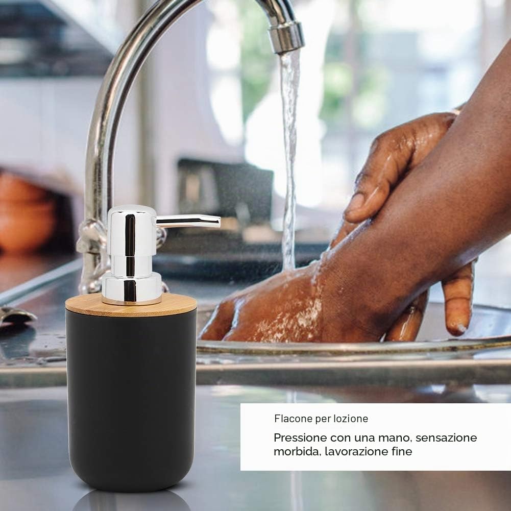 Set di portasapone da bagno nero porta spazzolino tazza risciacquo bottiglia lozione contenitore spazzatura spazzola bagno