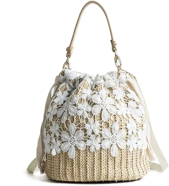 Women's Summer Woven Rattan Straw Shoulder Bag - Wicker Handbag