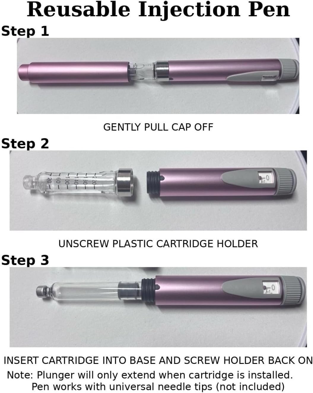 pen injectors for glp-1 peptides Amazon.com: V2 Reusable Research Peptide Pen Injector (Blue) (1 3ml/cc Cart  included) : Health & Household