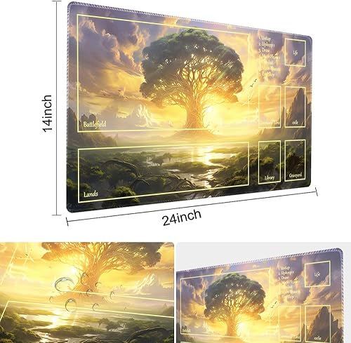 Miniatura 277 de MTG - Tapete de juego de 24 x 14 pulgadas, bolsas de almacenamiento con parte trasera antideslizante, ideal para entusiastas de los juegos de sin