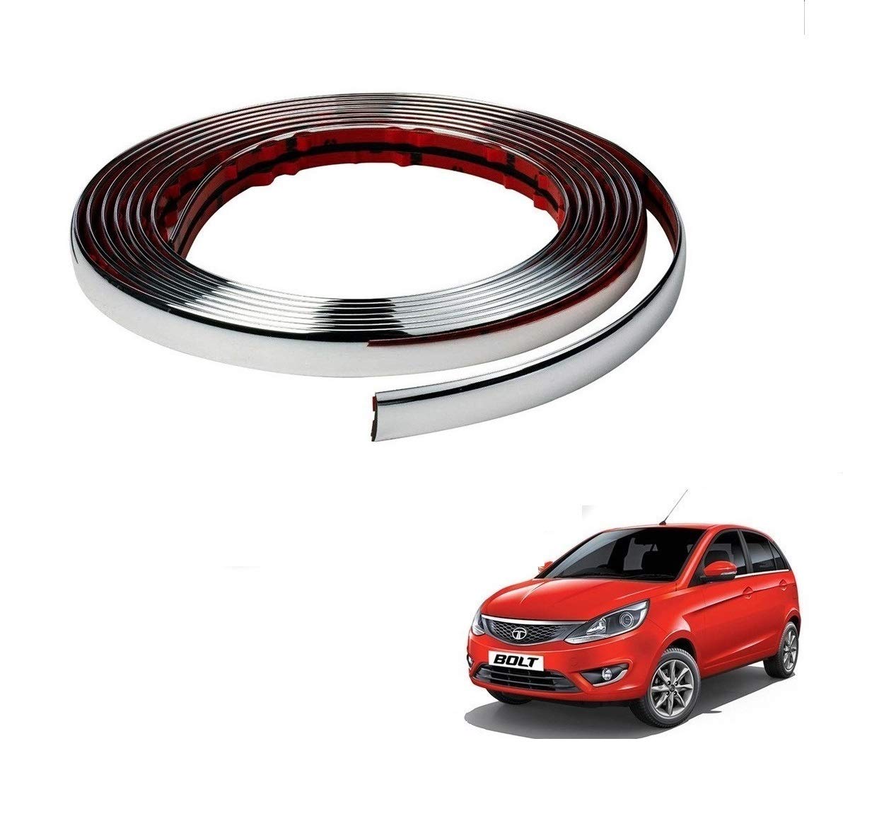 Kozdiko Car Side Window Chrome Beading Roll 14MM 20 Mtr for Tata Bolt-image-3