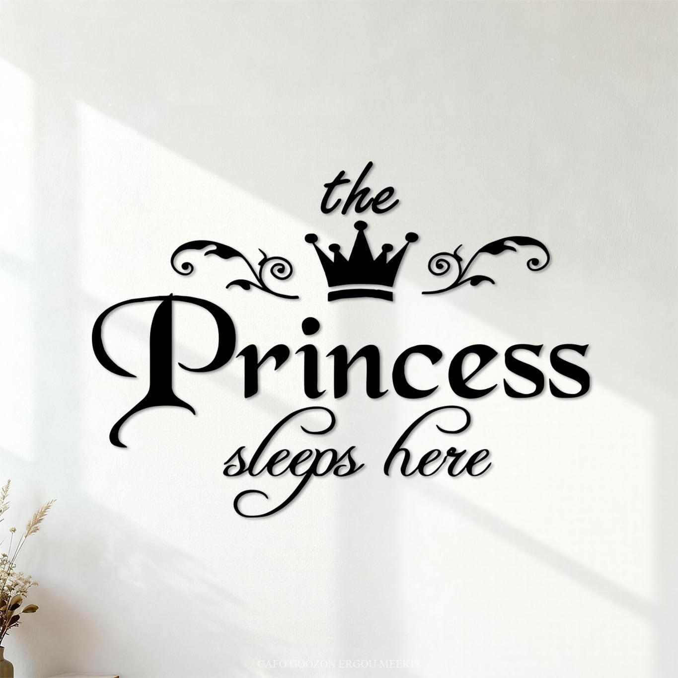 Engraving Stickers The Princess Sleeps here 54.6x76.4cm Can Modify and add Information Black — image 1