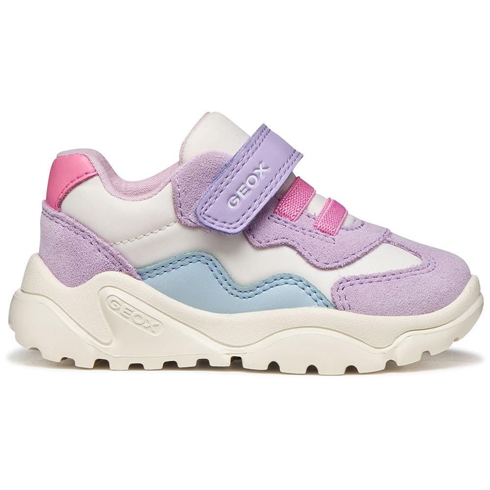 Geox B Ciufciuf Girl B Trainers 0-24, Off White Lilac, 3.5 UK