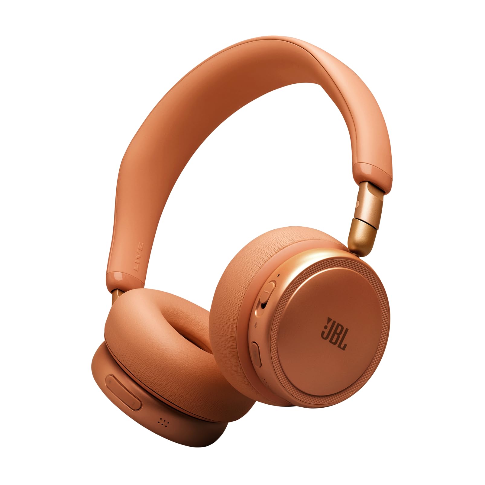 jbl live 680nc wireless on‑ear headphones with adaptive noise cancelling, bluetooth, 80 hours battery life, multipoint connection, orange