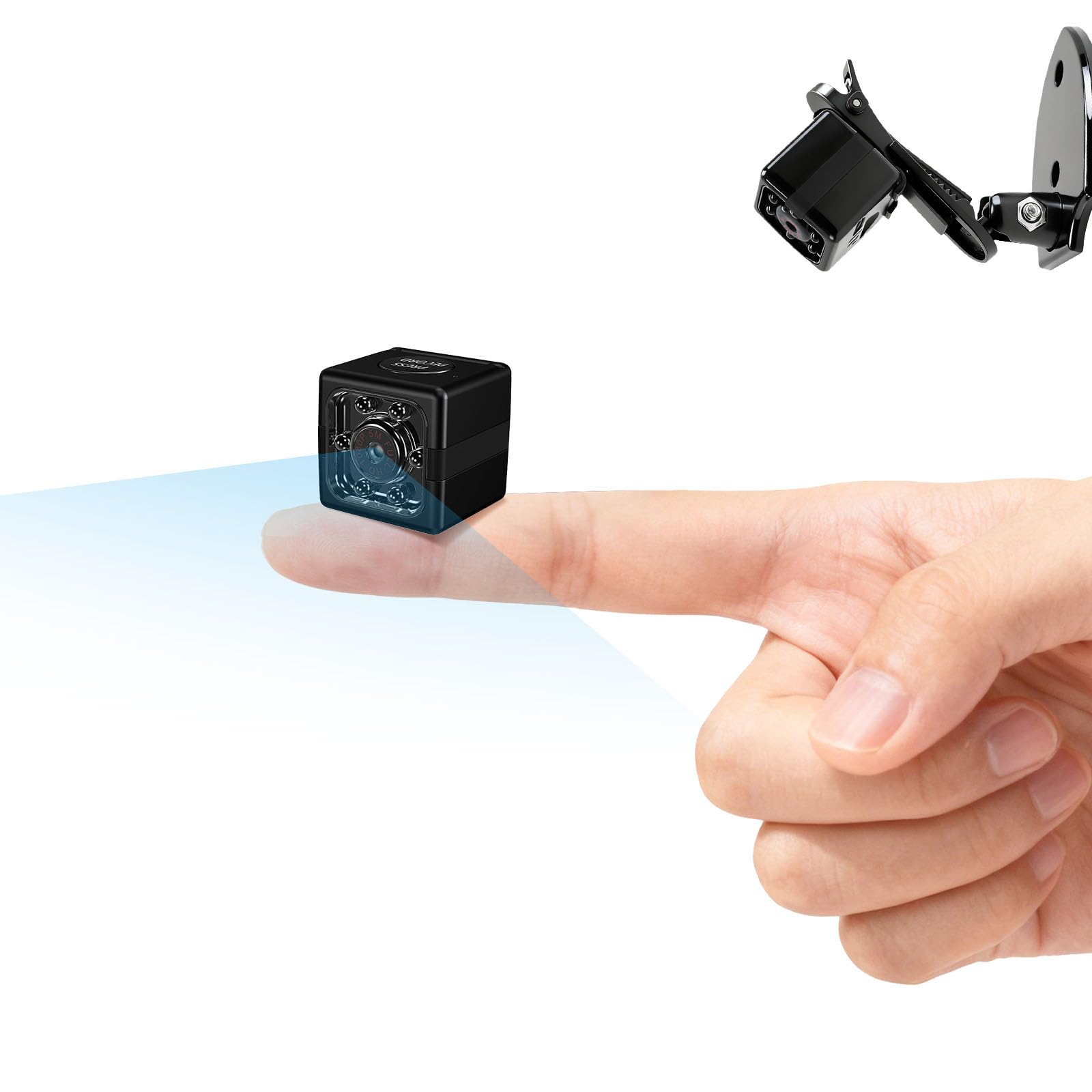 Mini Camara Espia, HD 1080P Camara Oculta Espia Camuflada Invisible, Cámara Espia con Batería, Auto Visión Nocturna y Detección de Movimiento, Spy Camera para Interiores y Exteriores sin Wifi/Internet