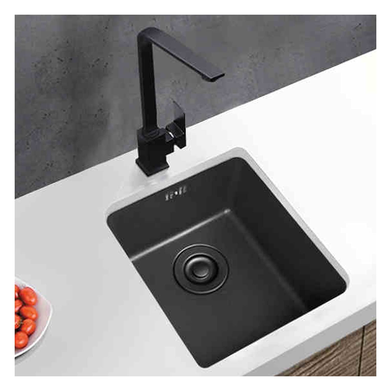 Lavello in Acciaio Inox, lavello da Cucina a Una Vasca, lavello da Incasso per postazioni di Lavoro, con componenti di Scarico, utilizzato per banconi da Bar, Garage, Camper, Case coloniche