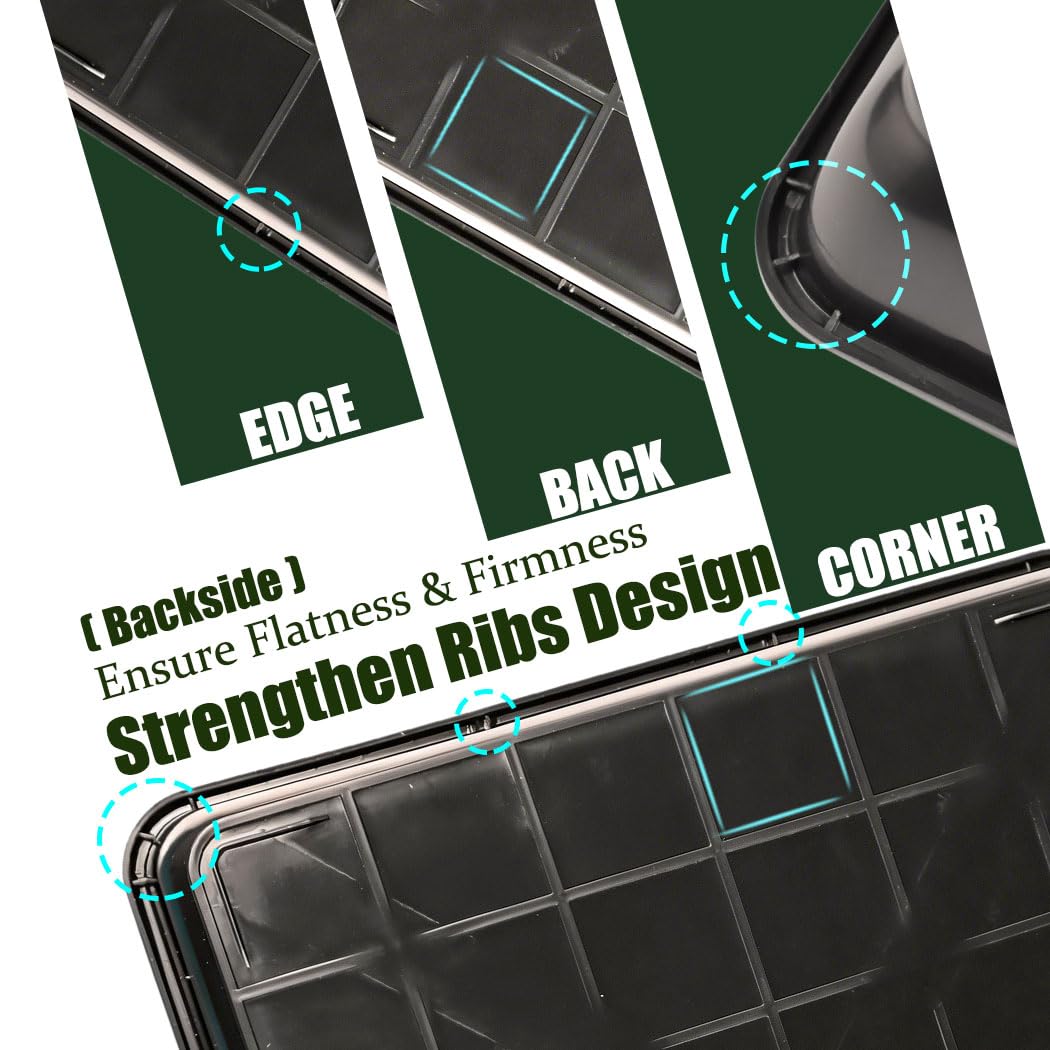 6 Pcs Stepping Stone Mold, Square Plastic Paver Molds for Concrete, 12 * 12 in/ 1.73 in Depth Black Cement Tray, Reusable DIY Form for Paving Garden Path, Walkway, Patio, Outdoor Landscaping