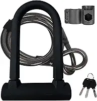 Cadeado para Bicicleta e Moto - Anti Roubo 1Toneladas, Corrente de Aço Liga, Mecanismo de Bloqueio Duplo, Núcleo em Zinco - Resistente a Cortador Hidráulico e Intempéries