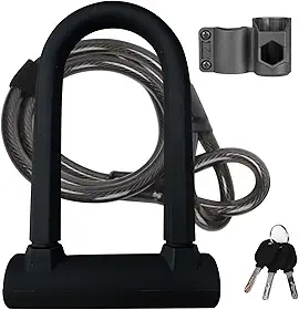 Cadeado para Bicicleta e Moto - Anti Roubo 1 Tonelada, Corrente de Aço Liga, Mecanismo de Bloqueio Duplo, Núcleo em Zinco - Resistente a Cortador Hidráulico e Intempéries
