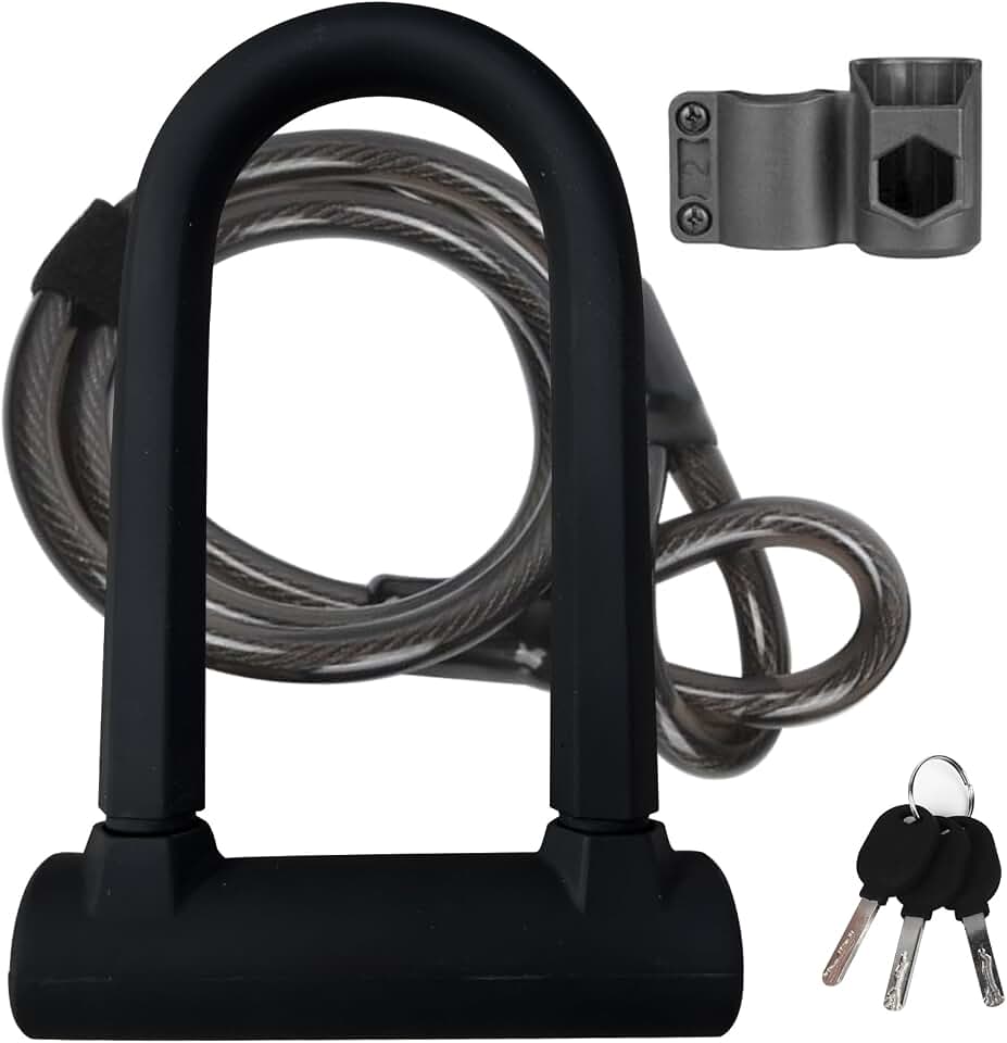 Cadeado para Bicicleta e Moto - Anti Roubo 1 Tonelada, Corrente de Aço Liga, Mecanismo de Bloqueio Duplo, Núcleo em Zinco - Resistente a Cortador Hidráulico e Intempéries