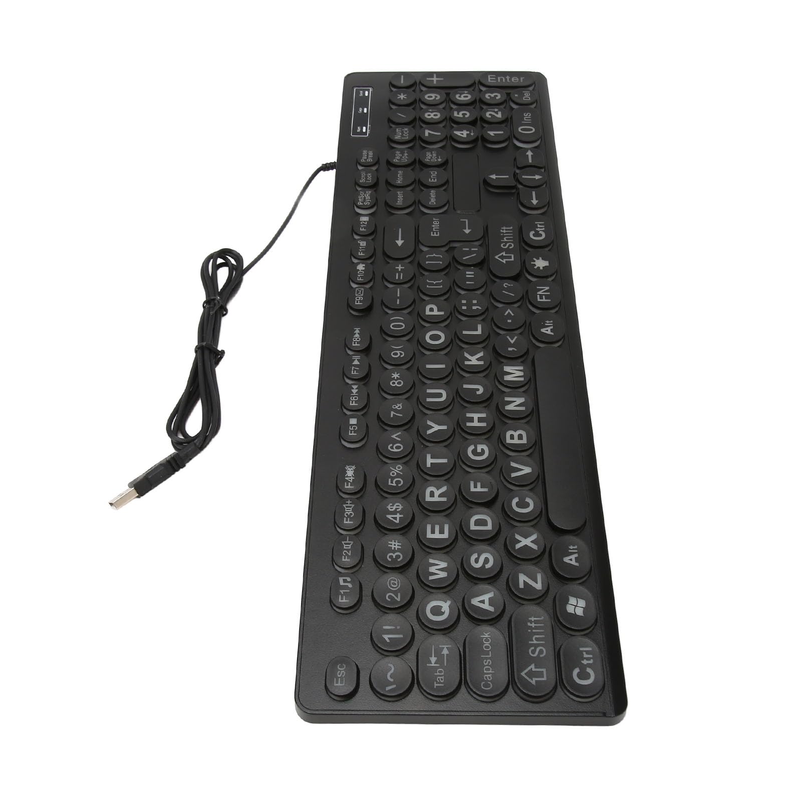 KIMISS Tastiera Cablata Retroilluminata a Stampa Grande con 104 Tasti per Anziani e Ipovedenti - Tastiera Cablata USB con luminosità Regolabile per un Facile Utilizzo in Ufficio e a Casa