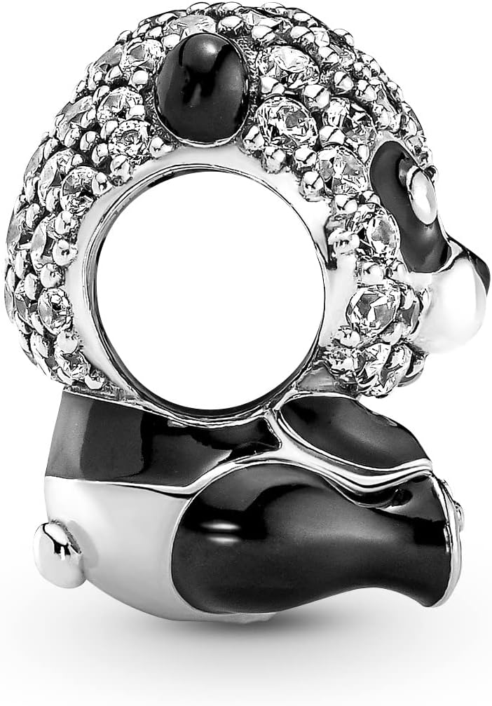 PANDORA Sparkling Cute Panda Charm Bracelet Charm Moments Bracelets - Stunning Women's Jewelry - Gift for Women - Made with Sterling Silver, Cubic Zirconia & Enamel