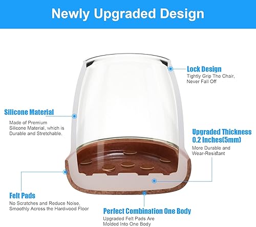 Miniatura 5 de 8 protectores de suelo extra pequeños para patas de silla, almohadillas redondas de fieltro para muebles y deslizadores de muebles para suelos de
