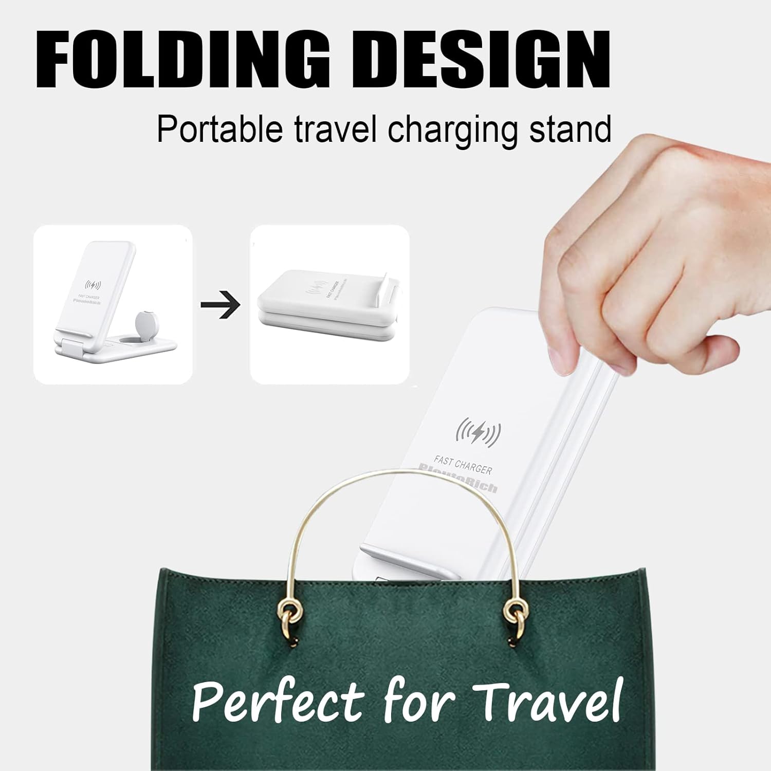 Hоlіdау Dеаlѕ 🛒 PloutoRich Portable Wireless Charger for Travel, Foldable 3 in 1 Wireless Charging Station for Apple Products, Compatible with iPhone 13/12/11/Pro/Pro Max/XS/XS Max/XR/X/8, Airpods & iWatch