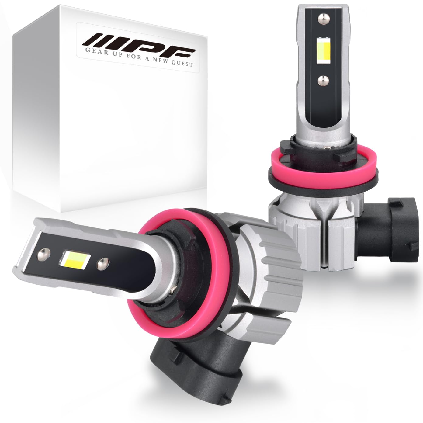 IPF LED Fog Light H8 H11 H16 3000lm Dual Color 6000K 2800K 12V Set of 2