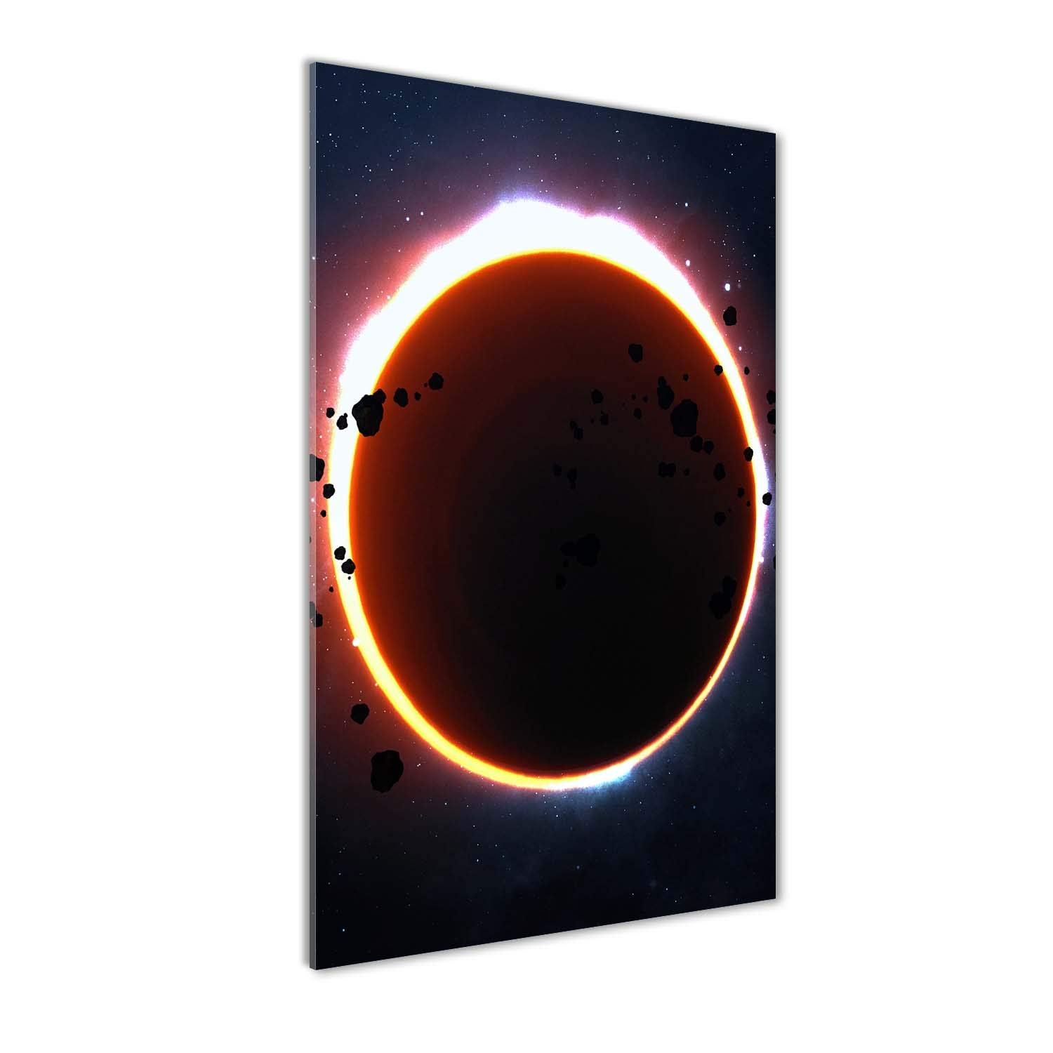 Image Cosmos Éclipse Solaire Tulup tableau en verre trempé pour sublimer un salon futuriste