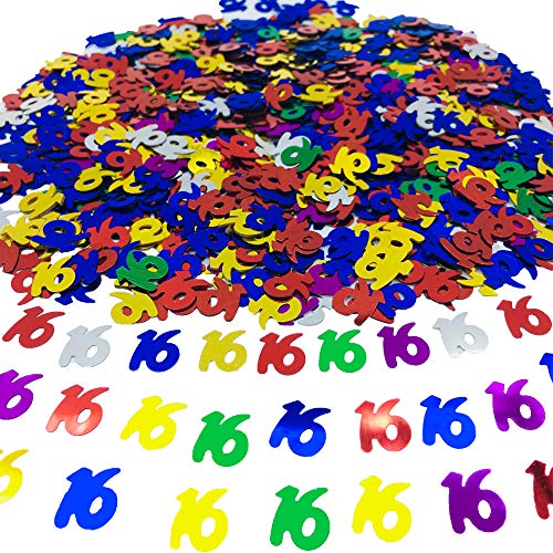 16 Confetti 16 Birthday Anniversary-Party Decoration Table Confetti Glitter Metallic Foil for Sweet