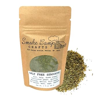 Smoke Camp Crafts Salt-Free Greek Seasoning with Kelp Salt, Spirulina Herb, Nutritional Yeast, No Msg, 1 Oz