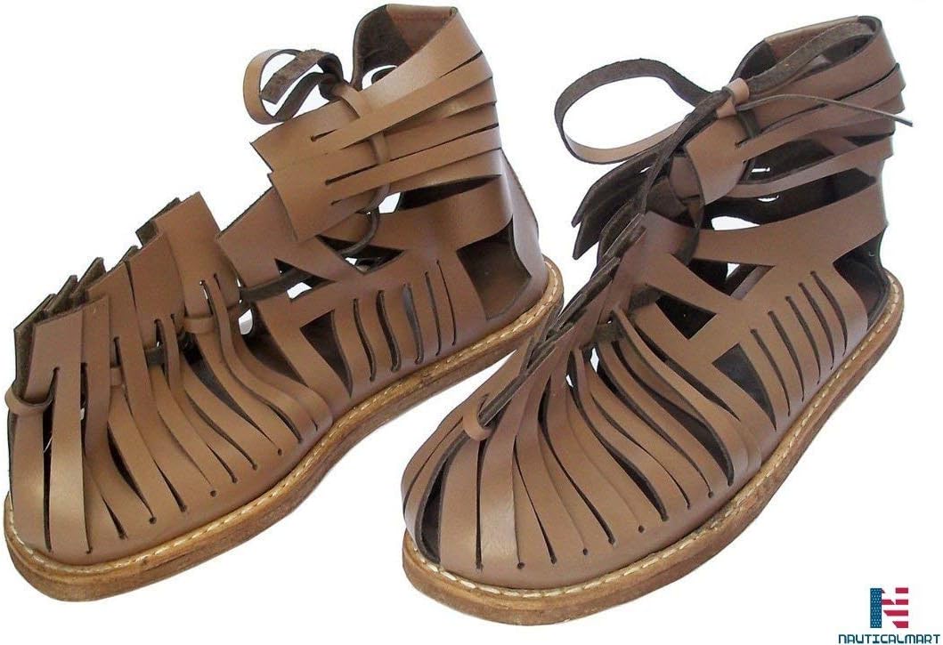 NauticalMart Medieval Roman Leather Caligae Viking Sandals ABS Size - 10 inches