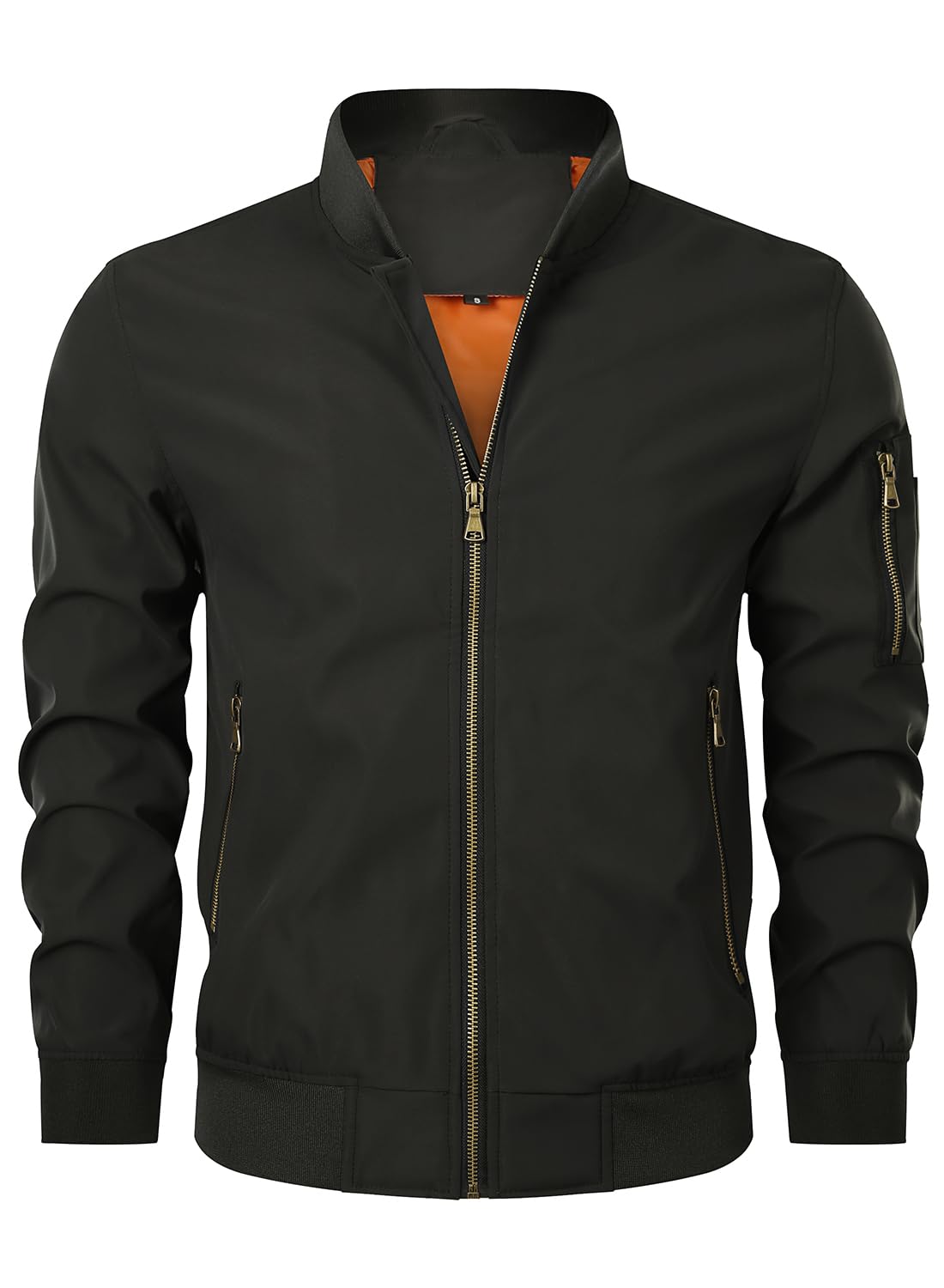 Hood Crew Giacca a vento da bomber da uomo, leggera, casual, elegante, con cerniera e tasche