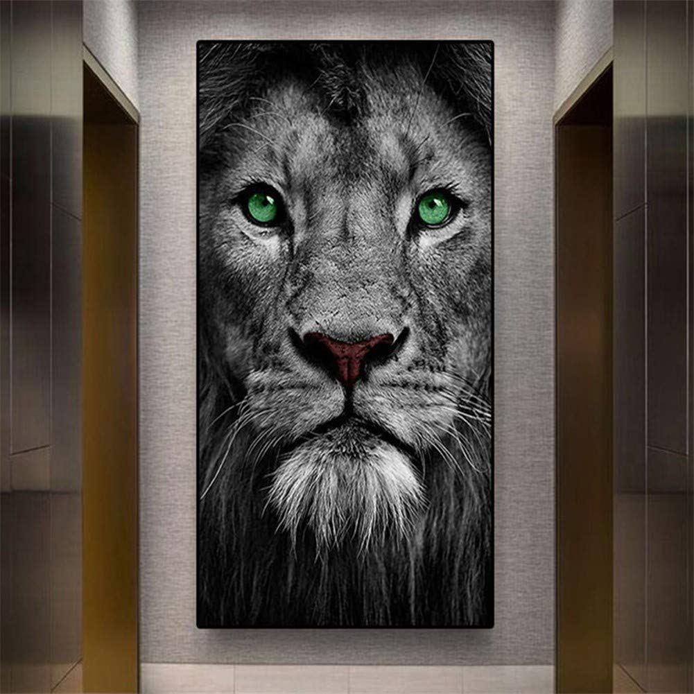 Kit peinture numéro diamant lion 5D, idée cadeau créative originale