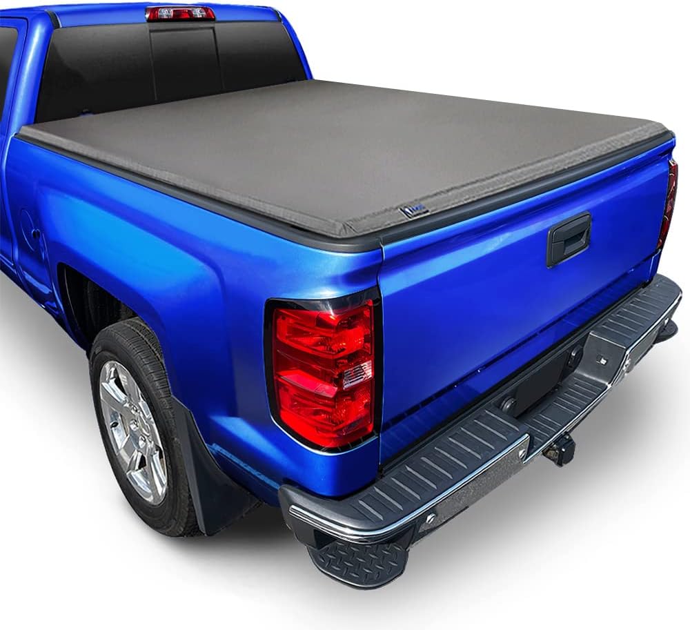 Tyger Auto T3 Soft Tri-Fold Truck Bed Tonneau Cover Compatible with 2014-2018 Chevy Silverado / GMC Sierra 1500; 2015-2019 2500 HD 3500 HD; 2019 LD/Limited Only | Fleetside 8' Bed (97") | TG-BC3C1038 8' (97") Bed T3 Soft Tri-Fold 2014-2018 Silverado / Sierra