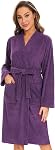 ROSYLINE Robes de bain pour femmes Terry Cloth Peignoir Longueur du genou Robe de bain Soft Kimono Robes