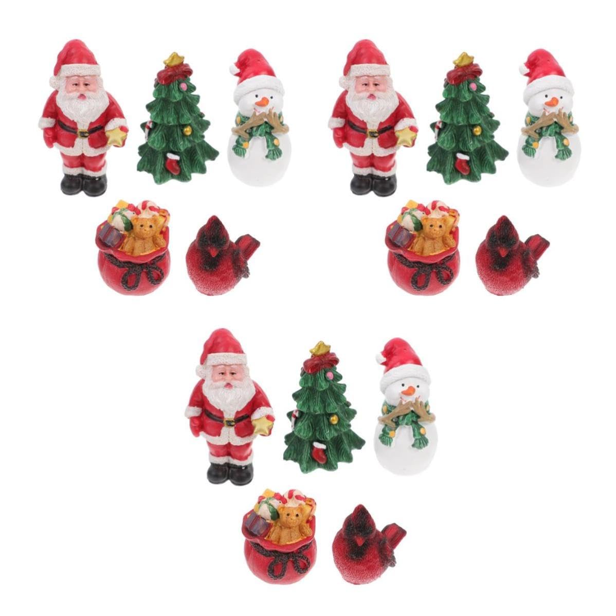 Toyvian 3 Set Babbo Natale in Resina, Ornamento Natalizio Miniatura per