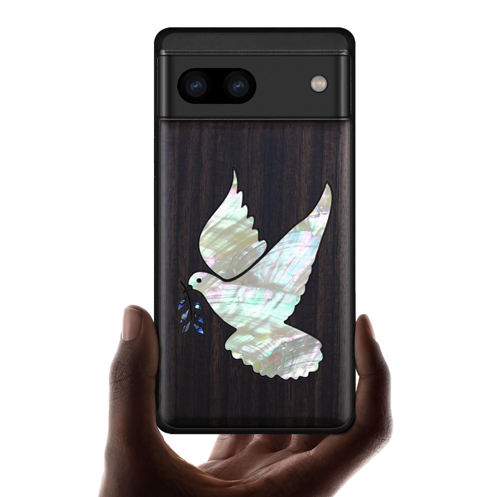 Carveit Custodia per Pixel 8a Cover [Incisione in legno e intarsio di
