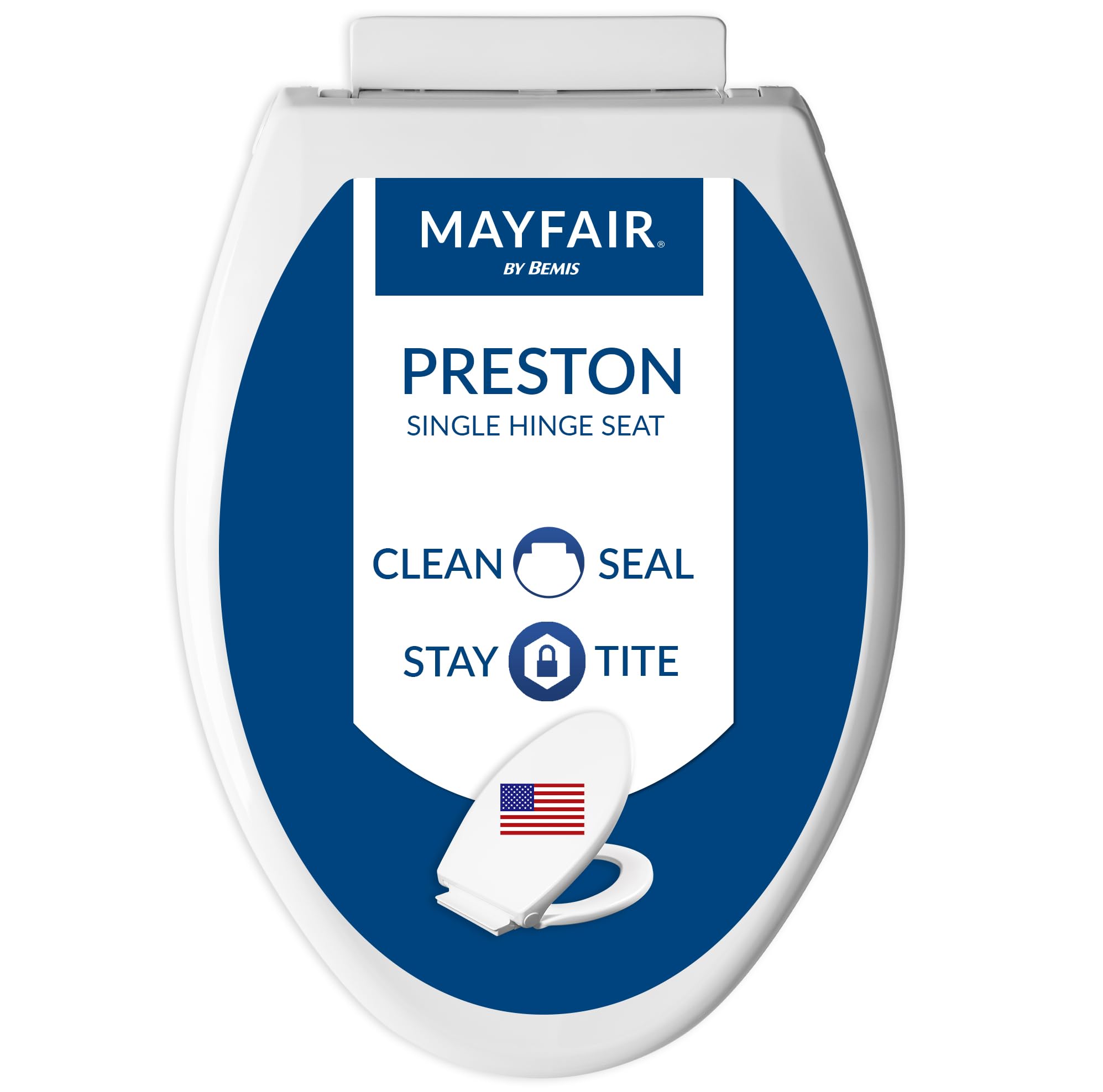 Mayfair Preston Easy to Clean Single Hinge Toilet Seat, Modern