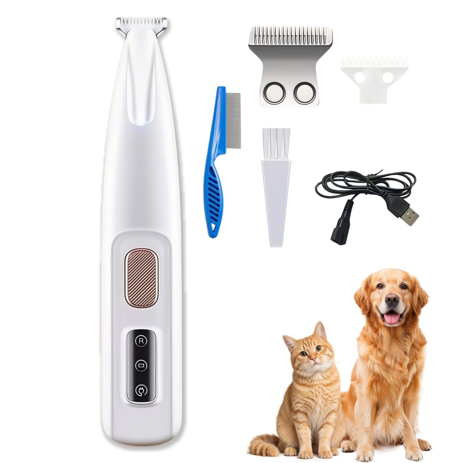 Tondeuse Chat,2026 Tondeuse Chat Silencieuse Anti-Nœuds,Lames Sûres Et Hypoallergéniques,Rechargeable,Ne Blessera Pas Votre Chat,Pour Pattes,Corps
