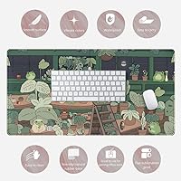 Vista 6 de Cute Frog Kawaii Green Desk Decor Mat, Large Gaming Mouse Pad for Computer Keyboard Laptop, Home Office Accessories for Girl (31.5x15.7 in)-with