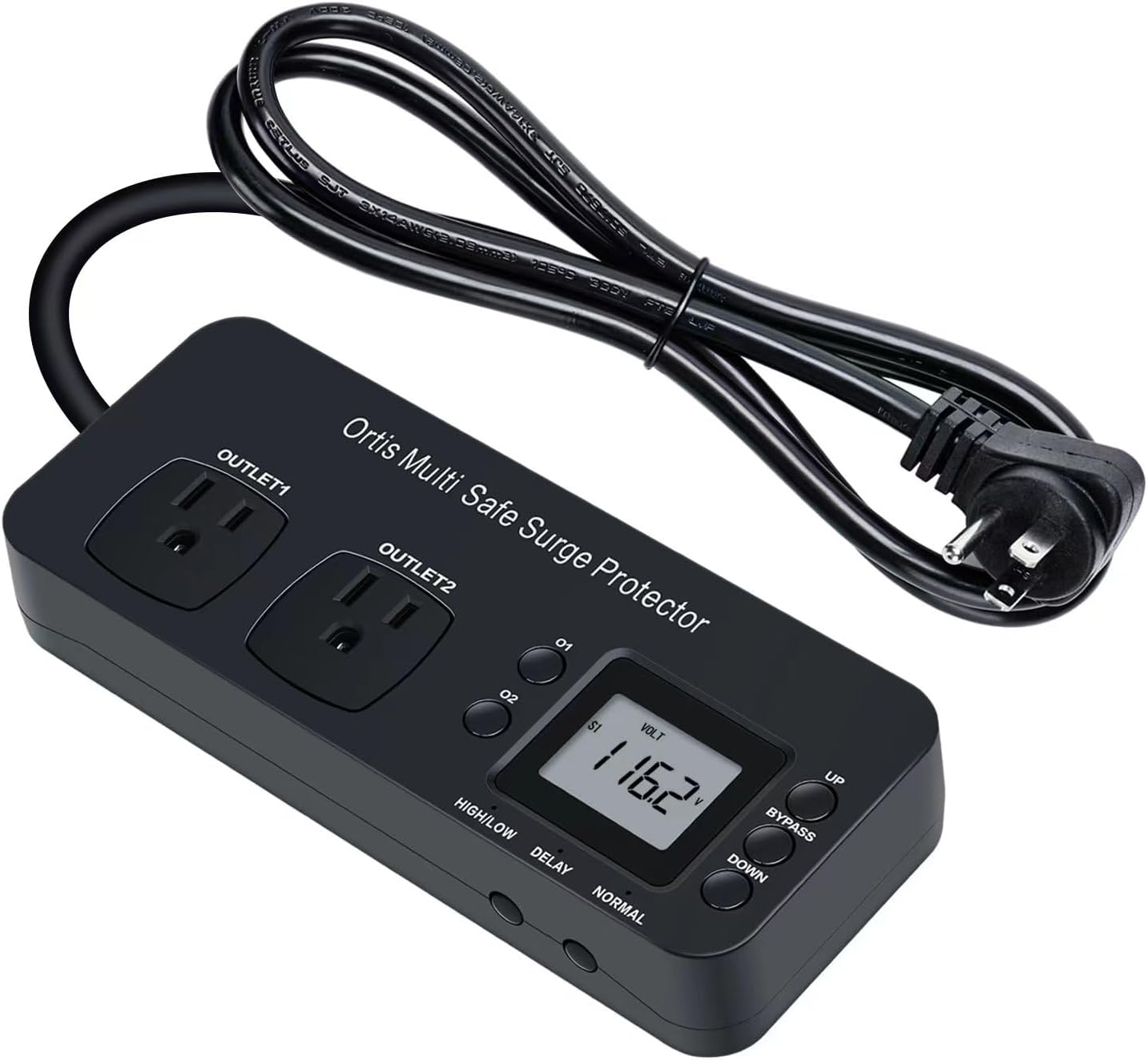 Ortis Double Outlet RV Appliance Surge Protector (Black)