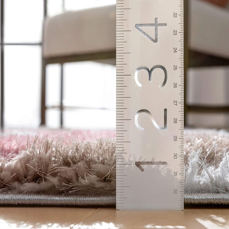 Image of Shaggy Area Rug - Extra Plush Luxury Carpet, Super Soft & Cozy Feel| Perfect for Living Room, Bedroom, and Stylish Home Decor- Peach (3 x 5 ft)