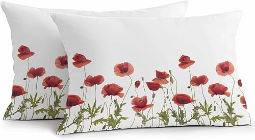 Miniatura 10 de Funda de almohada de invierno para exteriores, diseño de muñeco de nieve, pino, rosa, impermeable, paquete de 2 fundas de almohada con copos de