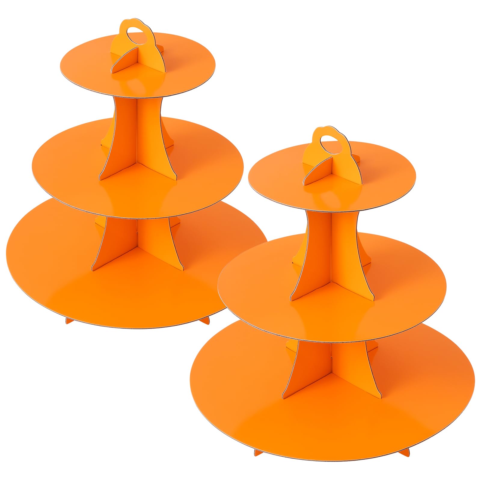 Présentoir cupcake carton 3 étages orange support à gâteau pour anniversaire