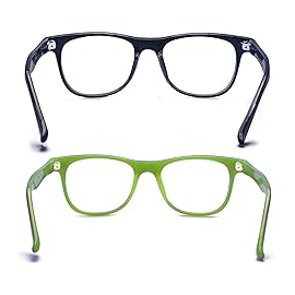 Outray Kids Computer Blue Light Blocking Glasses for Boys and Gilrs Age 3-12 Anti Eyestrain (Set Black+Green, 46)