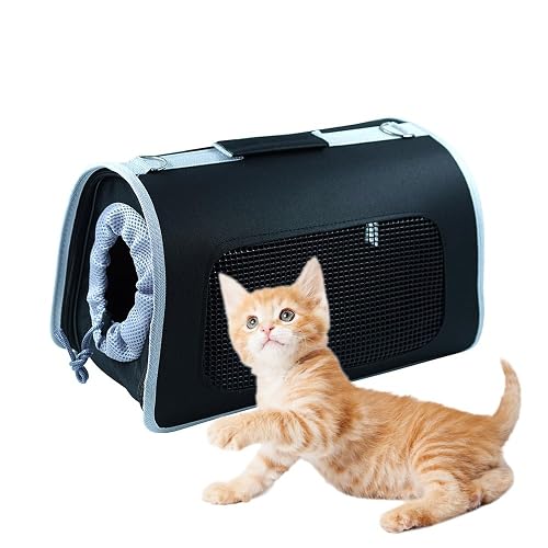 SMELL & SMILE Transportadora Gatos Portátil y Transpirable Bolsa para Mascotas Perros Gatos Animales Negro…