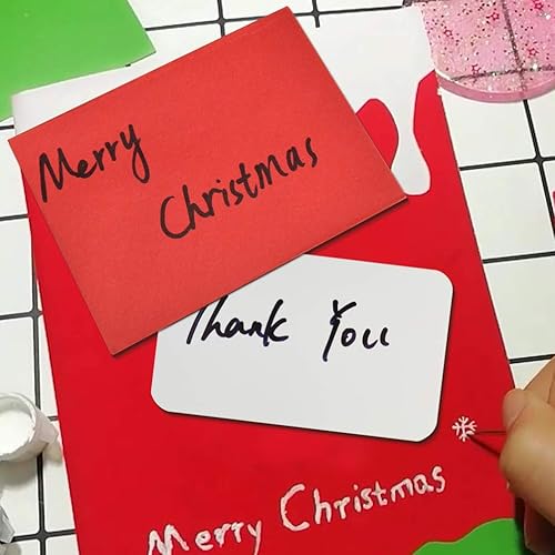 Miniatura 4 de jiebor 100 juegos de mini sobres con tarjetas de visita blancas en blanco, rojo y verde, pequeños sobres de tarjetas para Navidad, Año Nuevo chino,